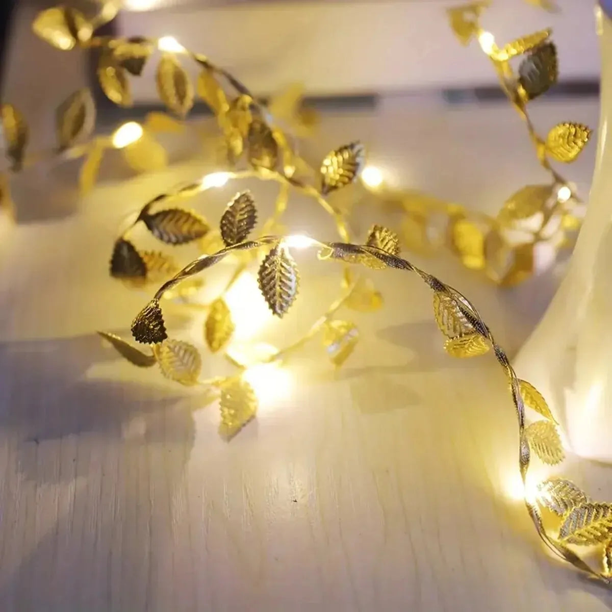 Golden Leaf LED String Lights