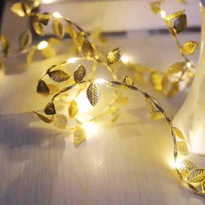 Golden Leaf LED String Lights