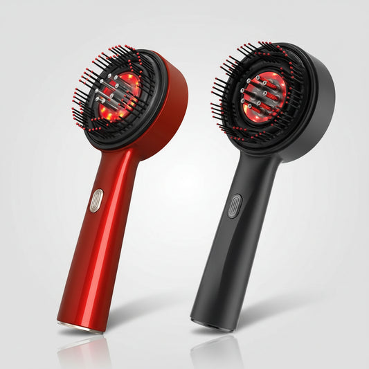 Electric scalp massage comb with 630nm red light therapy and 72 massage teeth