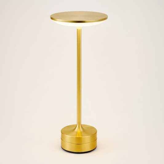 Modern gold touch table lamp with minimalist design and warm ambient lighting