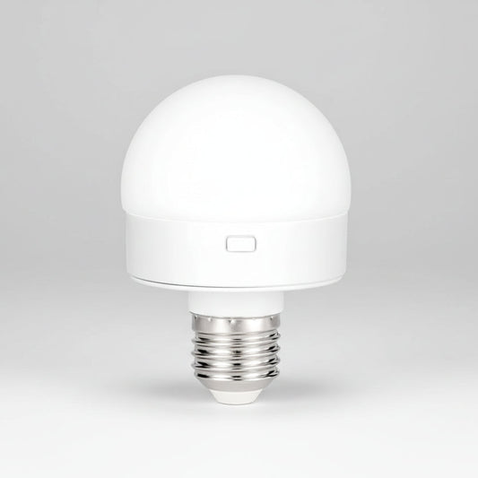 Rechargeable LED light bulb with remote control, E26 E27 base and adjustable color temperature
